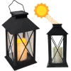Afbeelding van Landelijke Tuin Lantaarn met LED Kaars Solar - Windlicht op Zonne-Energie - Tafellamp voor Buiten met