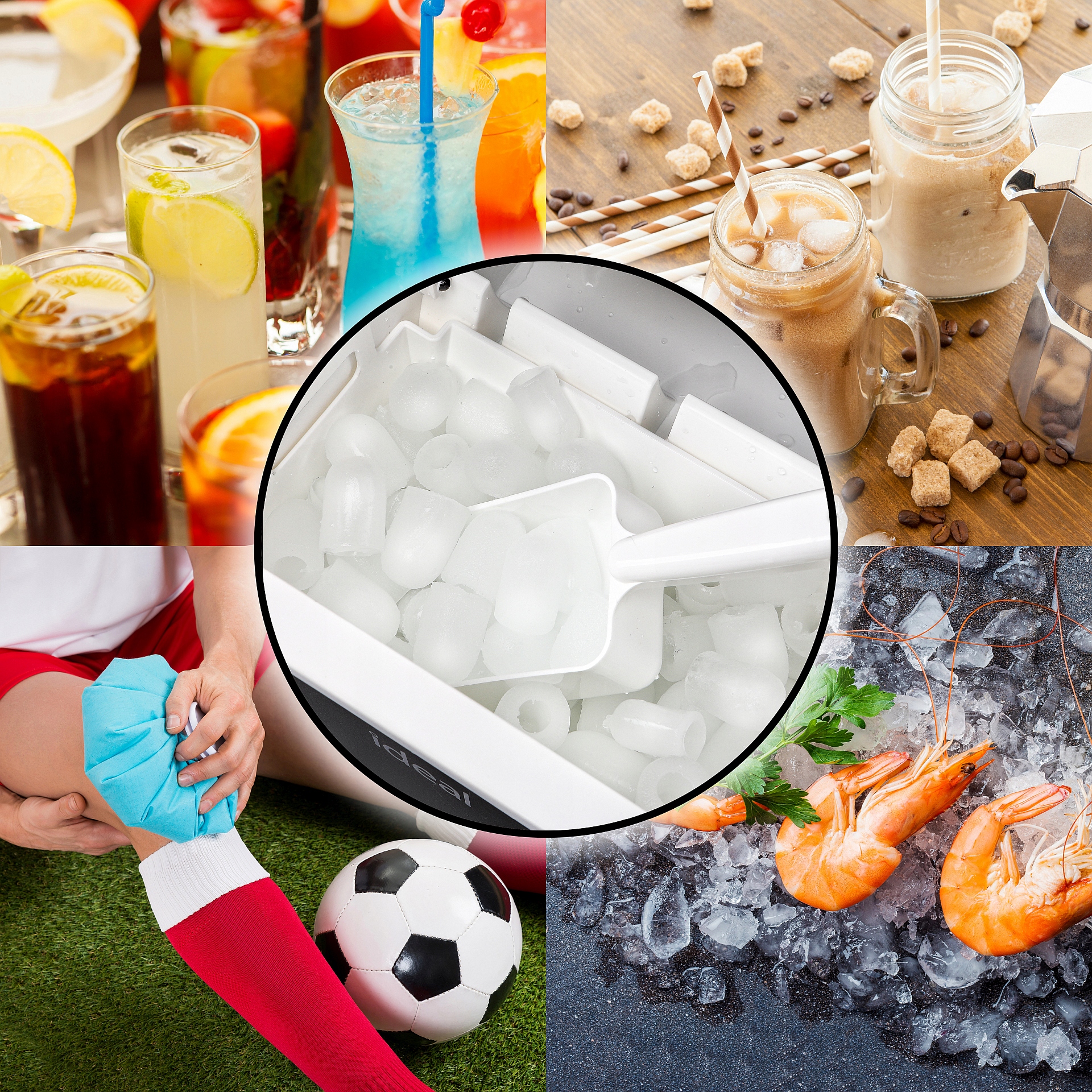 Afbeelding van ELDOM - Ideal IJsmachine / Ijsblokjes Machine met Deksel– 12 kg/24 u – 100 W – 1,3 L reservoir