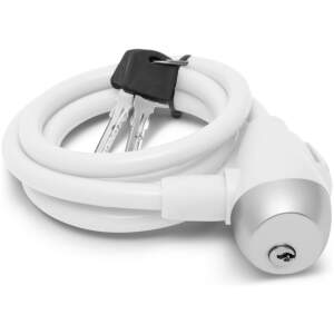 Afbeelding van Fietsslot Fiets Kabelslot - 100 cm x 18 mm | Stalen Kabel met Coating | Inclusief 2 Sleutels - Wit [57077WH]