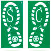 Afbeelding van Kerst voetstappen sjabloonset – Kunststof stencil 30,5 x 14 cm – Voor kerstman en elf voetafdrukken