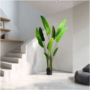 Afbeelding van Grote Kunstplant - Woon Decoratie - Paradijsvogelplant Strelitzia - Groen - 1,9 m 1 Stuks [11905C] - 5989