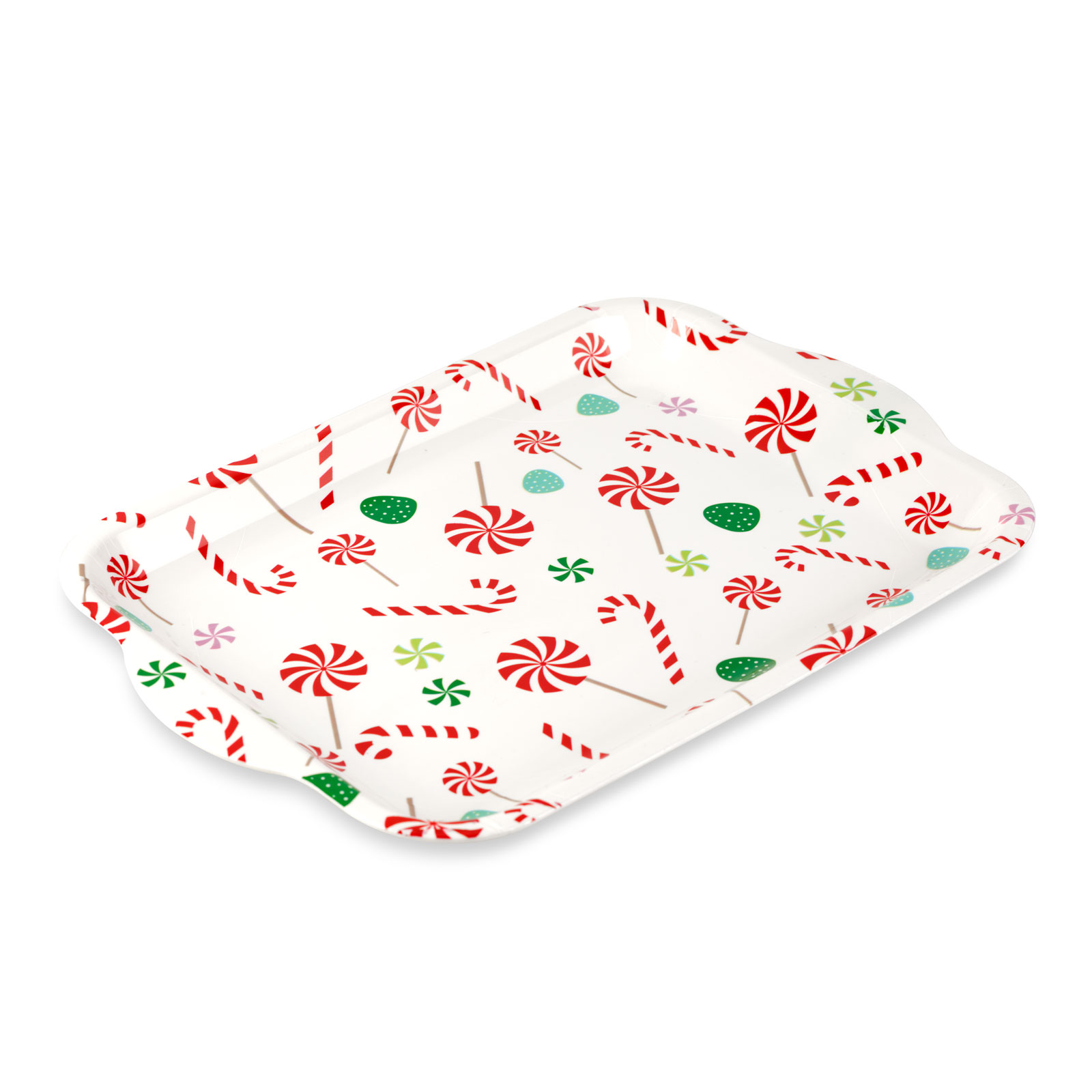 Afbeelding van Kerst serveertray van kunststof – Rechthoekige kerstschaal 34 x 23 cm – Feestelijke serveerschaal met