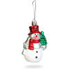 Afbeelding van Kerstboomdecoratie Kerstbal Sneeuwpop – Hangende kerstornament van kunststof – Sneeuwpop met kerstboom 1