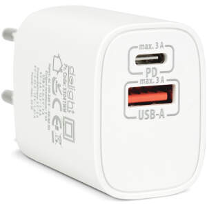 Afbeelding van Oplaadblok Snellader – USB-A + USB-C Power Delivery 20W – Adapter / Netwerkadapter – Quick Charge 3.0
