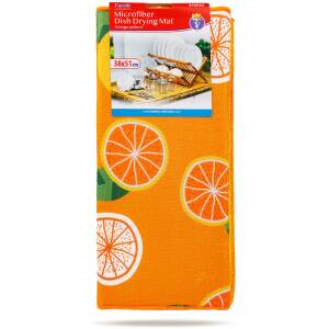 Afbeelding van Microvezel Afdruipmat - 38x51 cm | Oranje Droogmat voor Vaat | Hoog Absorberend & Sneldrogend [57093C] -