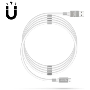 Afbeelding van Magnetische Oplaadkabel / Datakabel - MicroUSB - 2A - wit 1 Stuks [55446M-WH] - 6023 6374 45af 8b5e