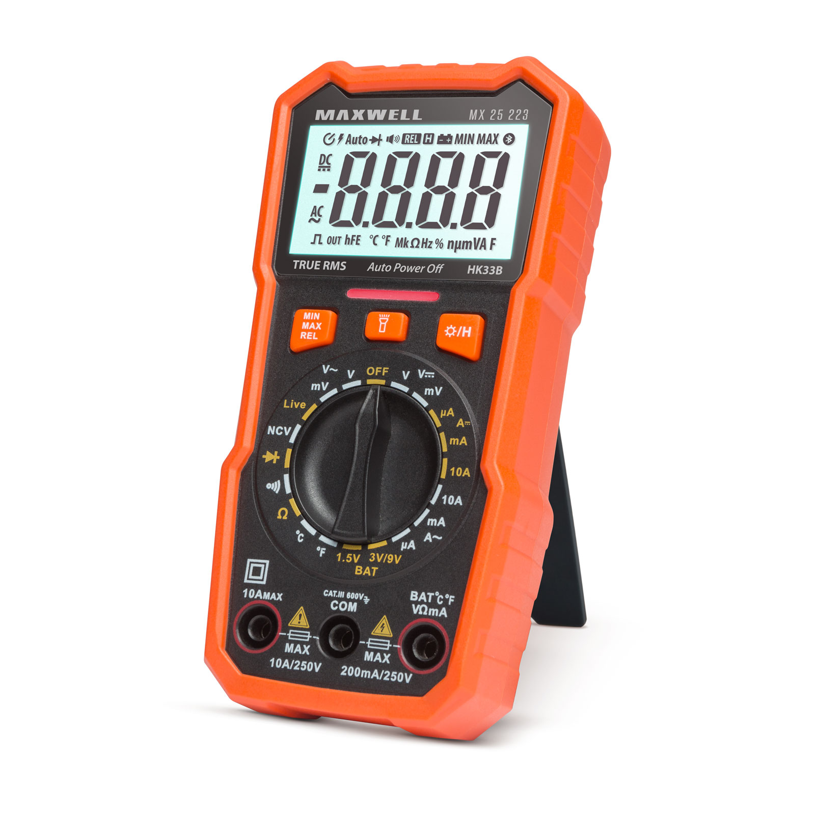 Afbeelding van Digitale Multimeter met Batterijtester, Temperatuurmeting en Werklicht - NCV Detectie, Backlight en Data Hold