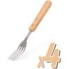 Afbeelding van Grill vork set 4 stuks met houten handvat roestvrij staal barbecue keuken [56305A] - 66eb b0d3 4b0e 851c