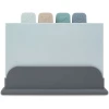 Afbeelding van Bewello - 4-delige Snijplankenset met Houder in Grijs, Beige, Blauw en Groen - Snijplank Kunststof - 6860