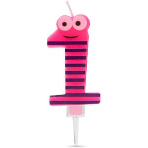 Afbeelding van Verjaardagskaars Cijfer 1 - verjaardagscijfer, decoratiekaars, feestkaars, getalkaars, cake-kaars, decoratie,