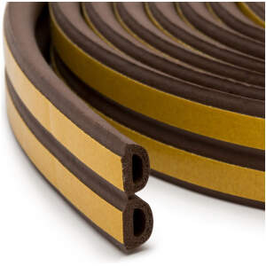 Afbeelding van Tochtstrip bruin 6 m - zelfklevende D-profiel rubber afdichting voor ramen en deuren (2-6 mm) [11599BR] -