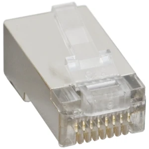 Afbeelding van 100x RJ45 Netwerkstekker Cat5 FTP – Afgeschermde 8P8C Connector – Vergulde Contacten – Voor STP / FTP /