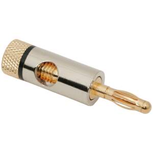 Afbeelding van Vergulde Bananenstekker 4 mm – Banana Plug voor Luidspreker & Meetkabel – Tot 4 mm Kabel – Zwarte