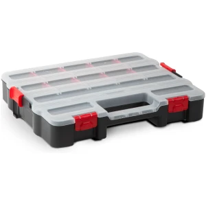 Afbeelding van Stapelbare Sorteerdoos - 310 x 389 x 67 mm - Organizer / Gereedschapsdoos met Vakken en Transparant Deksel