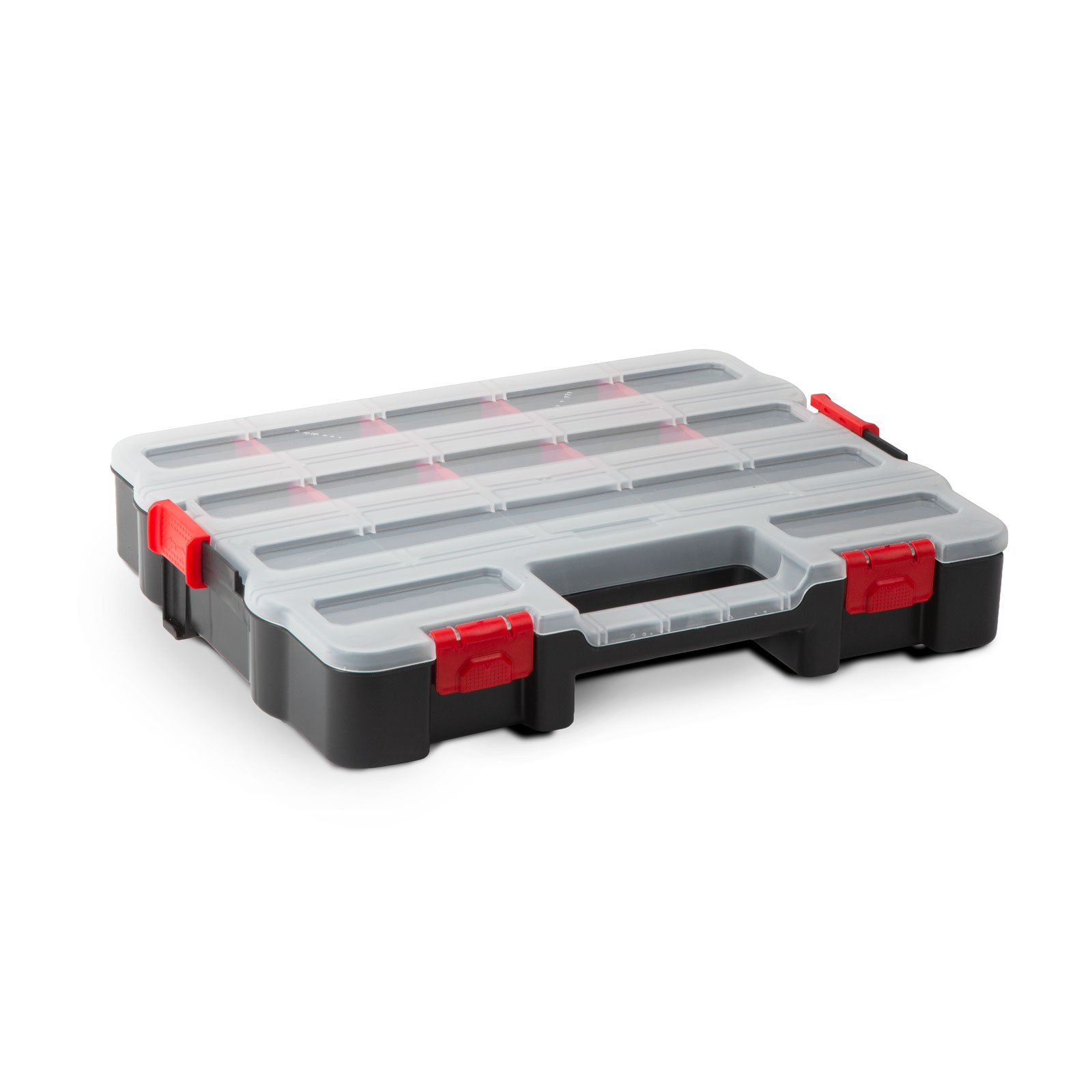 Afbeelding van Stapelbare Sorteerdoos - 310 x 389 x 67 mm - Organizer / Gereedschapsdoos met Vakken en Transparant Deksel