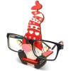 Afbeelding van Kerst brillenhouder van hout – Tafeldecoratie 14 x 10 cm – Kerstman, rendier, elf of sneeuwpop design