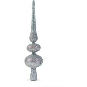 Afbeelding van Kerstboompiek - Zilveren glitter piek decoratie (30 x 7 cm) - lichtgewicht kunststof piek [58780B] - 6fe3