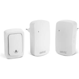 Afbeelding van Draadloze deurbel - Kinetisch / batterijloos - wit - 2 ontvangers - 38 melodieën - IP54 waterbestendig -