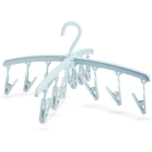 Afbeelding van Wasrekje Hangend voor binnen / buiten - ondergoed / sokken - 12 clips - lichtblauw [56172B] - 70b3 02ec 48a6