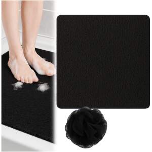 Afbeelding van HSXL - Antislipmat - 60x60CM - Incl. Netspons - Antislip Douchemat Zwart – Anti Slip Douche Cabine Mat –