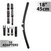 Afbeelding van Universele Auto Ruitenwisser 45 cm (18″) met 10 Adapters - Geschikt voor de Meeste Auto’s, Weerbestendig