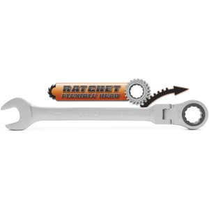 Afbeelding van Ratelsleutel Ringsleutel 21 mm - Flexibele Kop | Ergonomisch & Corrosiebestendig | Chroom-Vanadium Staal