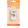 Afbeelding van Verjaardagskaars cijfer 5 - 6×3 cm - taartkaars - decoratieve kaars voor feest & verjaardag [56183-5] -