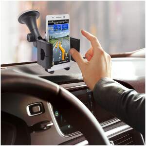 Afbeelding van Universele autohouder - Geschikt voor MP3/MP4/mobiel/GPS/PDA - Zuignap bevestiging op voorruit - Verstelbare