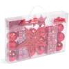 Afbeelding van Kerstdecoratieset - Rood - 66-delig - Ø3/6 cm - 60 kerstballen (mat, glanzend), 3 sterren, 1 piek, 1 m