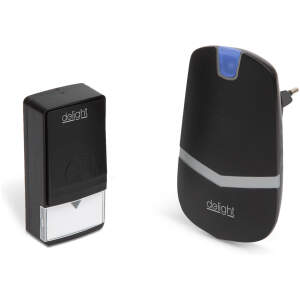 Afbeelding van Draadloze deurbel - Kinetisch / batterijloos - zwart - 36 melodieën - IP44 waterbestendig - 433MHz -