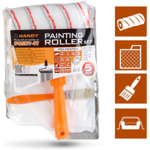 Afbeelding van Handy - Verfroller Set 5-delig – Compleet Schilderpakket voor Binnen – Roller, Kwast, Verfrooster &