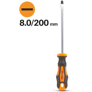 Afbeelding van Platte Schroevendraaier 8.0 mm - 200 mm - Chroom-Vanadium - Ergonomisch Handvat [10521] - 7db7 8b23 4d5b a0a4