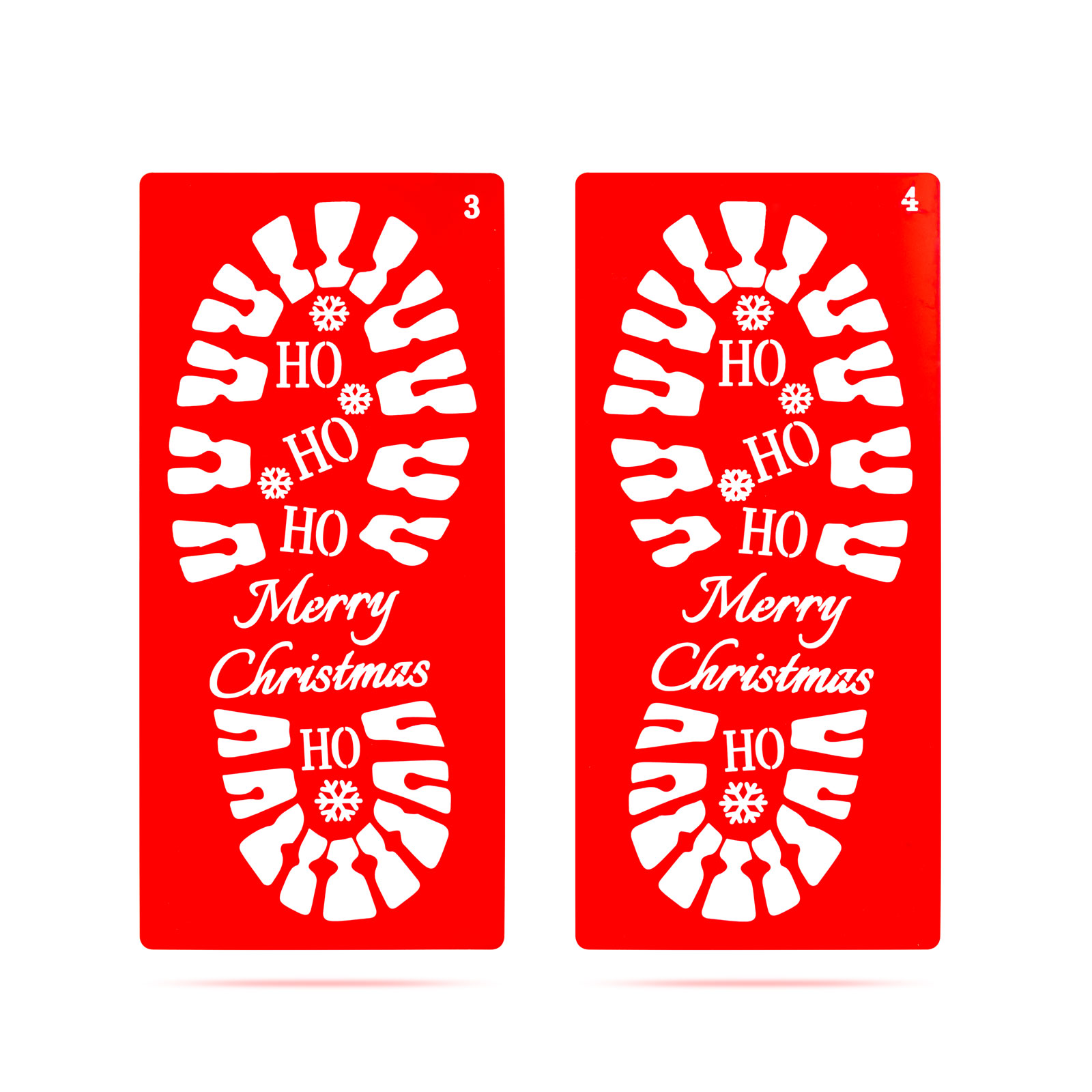 Afbeelding van Kerst voetstappen sjabloonset – Kunststof stencil 30,5 x 14 cm – Voor kerstman en elf voetafdrukken
