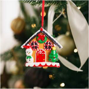 Afbeelding van Kerst magnetische decoratie - 2 in 1 - peperkoekenhuisje met sneeuwpop - 85 x 75 mm 1 Stuks [58553B] - 7eea