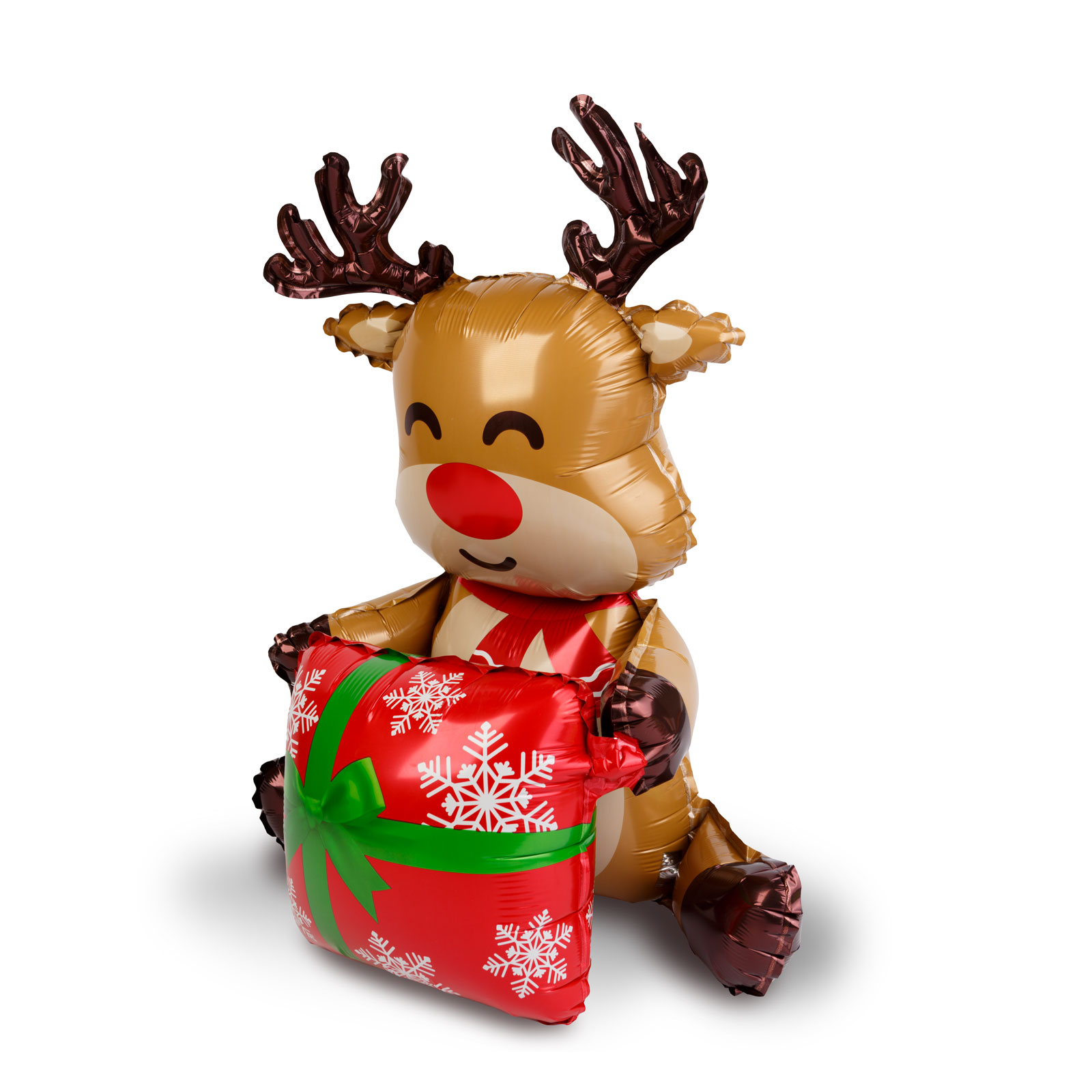 Afbeelding van Kerstballon rendier – Grote folieballon 60 x 65 cm – Feestelijke kerstdecoratie om op te blazen met lucht