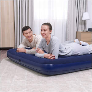 Afbeelding van Bestway Tweepersoons Velours luchtbed 203×152×22 cm - Dubbel & comfortabel Blauw - 1 Stuks [56435] -