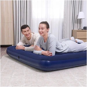 Afbeelding van Bestway Tweepersoons Velours luchtbed 203×152×22 cm - Dubbel & comfortabel Blauw - 1 Stuks [56435] -