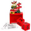 Afbeelding van Houten kerst kalender – MDF bureaukalender 13,5 x 7 x 3,5 cm – Kerstman, rendier of sneeuwpop design