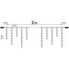 Afbeelding van Lichtgordijn - 100 LED's - koel wit - netvoeding - IP44 - 2,2 m - 8 programma's 1 Stuks [58902B] -