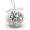 Afbeelding van Kerstballenset - Zilveren kerstballen (Ø3 cm) - 12-delig - mat, glanzend en glitter - met zilveren hanger