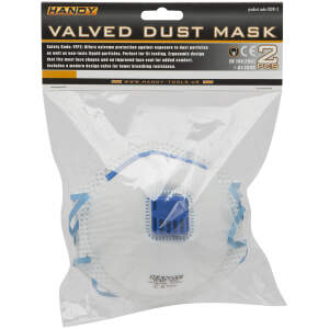 Afbeelding van Handy - Stofmasker met ventiel - FFP2 stofbescherming bij slijpen, beton & houtstof | 2 stuks |