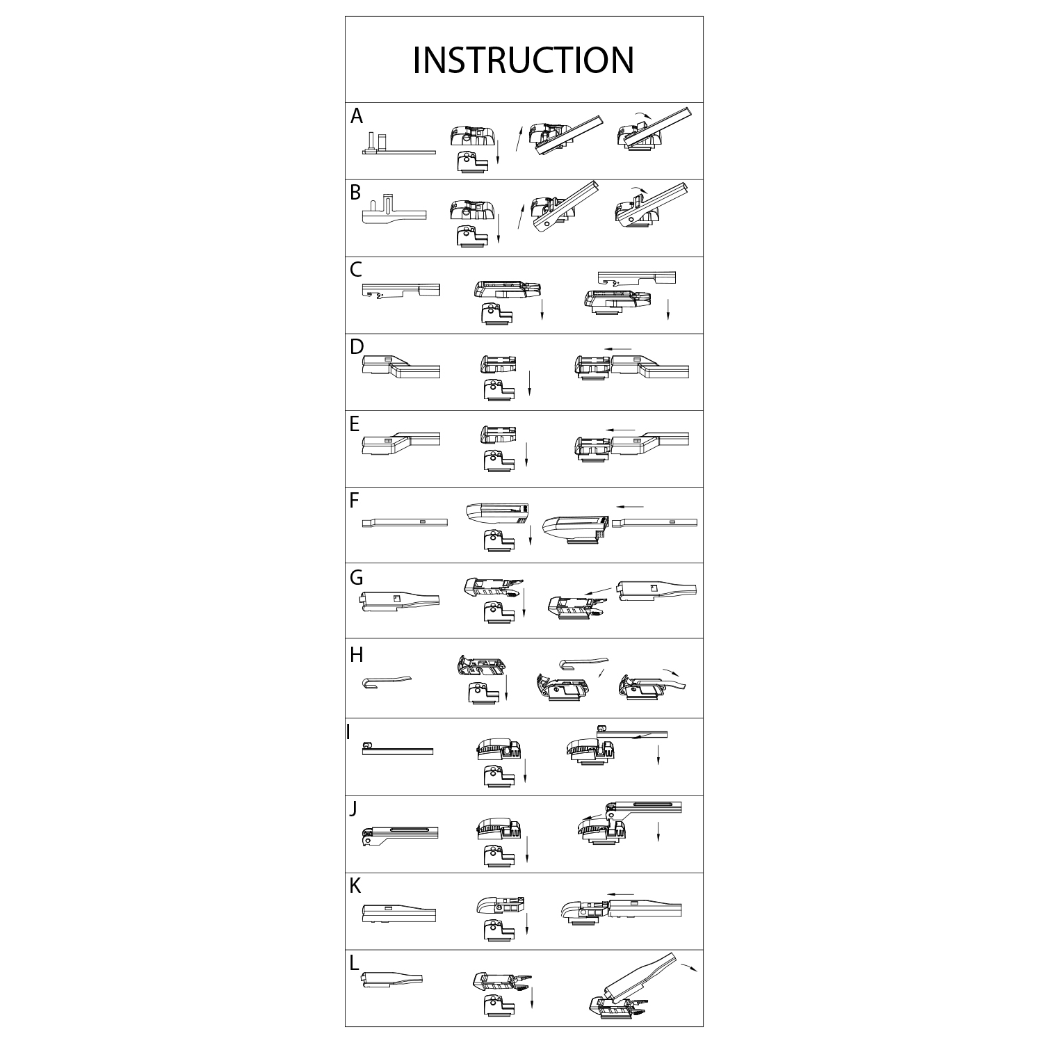 Afbeelding van Universele Auto Ruitenwisser 65 cm (26") met 10 Adapters - Geschikt voor de Meeste Auto’s,