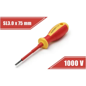 Afbeelding van Platte Geïsoleerde Schroevendraaier 3,0 x 75 mm - 1000V, Magnetische Platte Kop [10560] - 87f2 c52e 4d11
