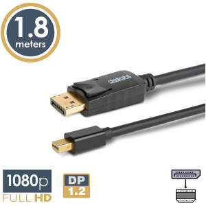 Afbeelding van DisplayPort naar Mini DisplayPort Kabel – DP 1.4 – 4K – 1,8 m – Zwart - 1 Stuks [20336B] - 8a0e f00a