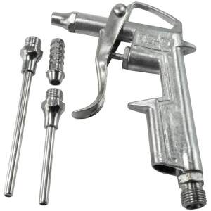 Afbeelding van Luchtblaaspistool pneumatisch - met verwisselbare mondstukken (16/50/80 mm) - 1/4" aansluiting [55805D]