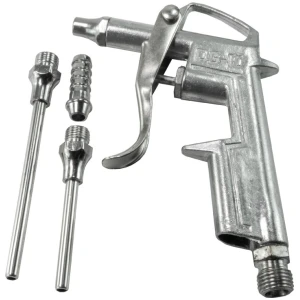 Afbeelding van Luchtblaaspistool pneumatisch - met verwisselbare mondstukken (16/50/80 mm) - 1/4" aansluiting [55805D]