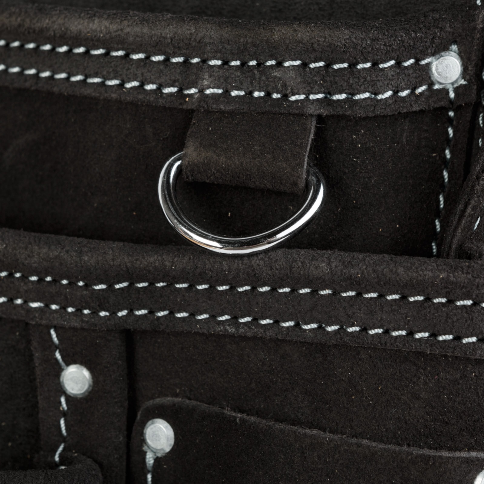 Afbeelding van Handy - Gereedschapsgordel met Hamerhouder voor aan een Riem - Klein - Zwart - 6 Vakken - Spijkerschort -