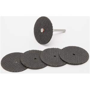 Afbeelding van 5-delige hars snijschijfenset + mandrel Ø 3,1 mm (10125-15) - max 28.000 RPM, geschikt voor midi 10362 &