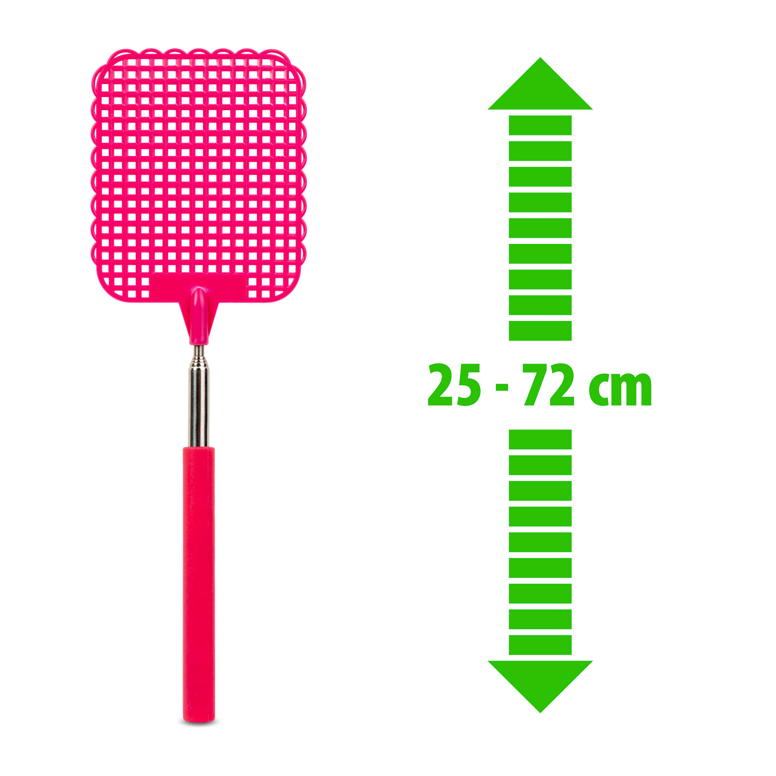 Afbeelding van Uitschuifbare Vliegenmepper – Telescopisch Metalen Handvat – Compact En Inschuifbaar – Lengte 25 Tot 72