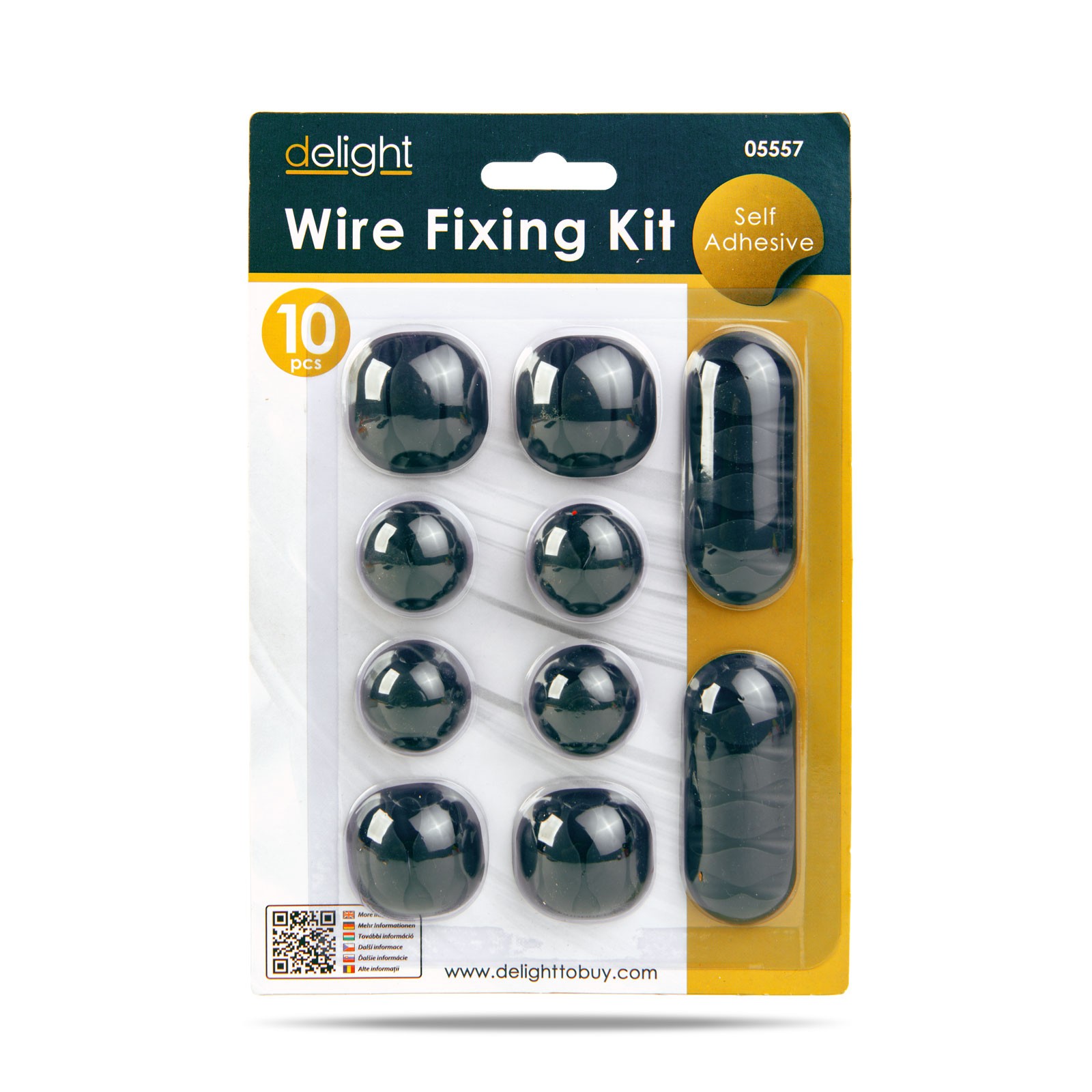 Afbeelding van Zelfklevende kabelorganiser kit - 10× zwarte TPR kabelclips voor strak bureau-management - zelfklevend -